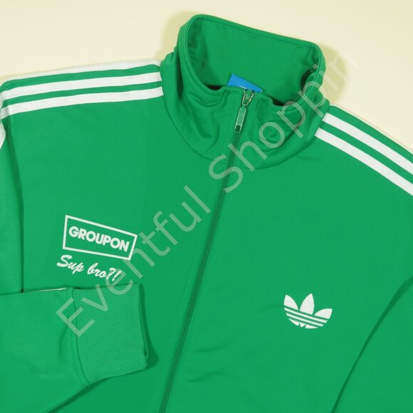 Adidas Firebird Track Jacket Mens XL Green Groupon Sup Bro Full Zip - Picture 1 of 10